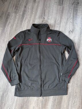 Nike Dri Fit Elite Ohio State Buckeyes Mens Large Tall Full Zip Track jacket